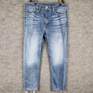 Levis 522 Jeans Slim Taper Mens 36x30 Medium Wash Blue Denim